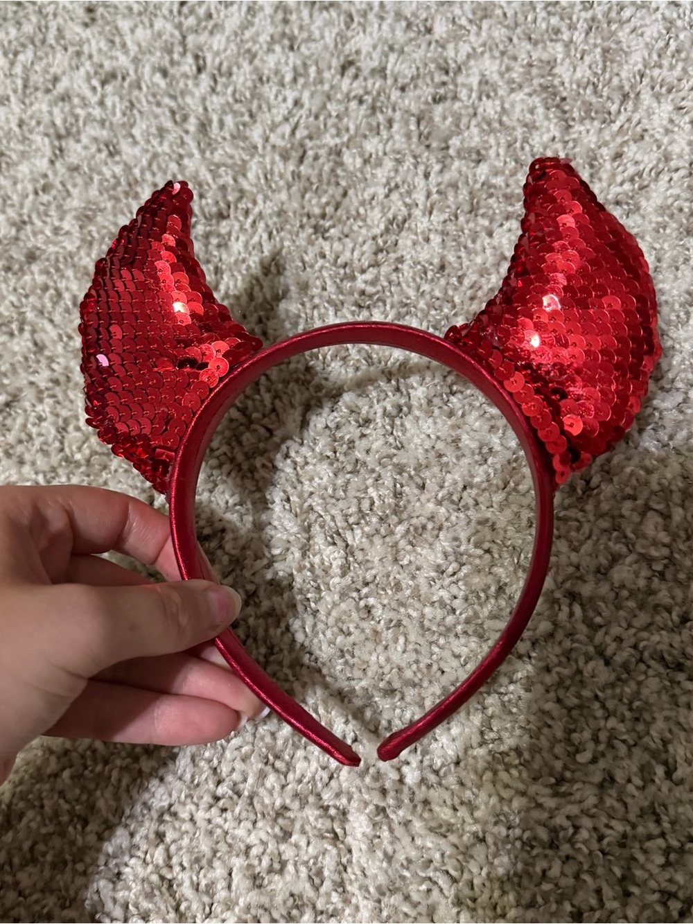 Spirit Halloween Costume Devil Sequin red horns headband